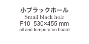 
小ブラックホール
Small black hole
F10  530×455 mm
oil and tempera on board
