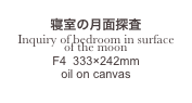 
寝室の月面探査
Inquiry of bedroom in surface 
of the moon

F4  333×242mm
oil on canvas
