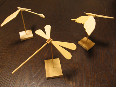 商品番号006-008：木工教材（鶴、とんぼ、蝶）